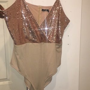 Nude Sequin Bodysuit